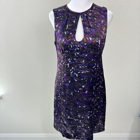 Nanette Lepore Womens Dress Size 2 100% Silk Sleeveless Keyhole Classy Purple - Picture 1 of 10